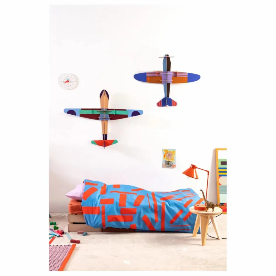 Outlet Studio Roof Décoration murale Avion à hélices Multicolore