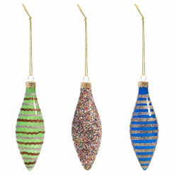 Outlet Décorations de Noël en verre - set de 3 Enfant Décoration De Fête