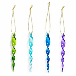 &Klevering Décorations de Noël stalactite en verre - set de 4 | Lilas tLilas