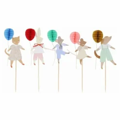 Enfant Meri Meri Décoration De Fête*Décorations pour gâteau d'anniversaire Animal Friends - Set de 5