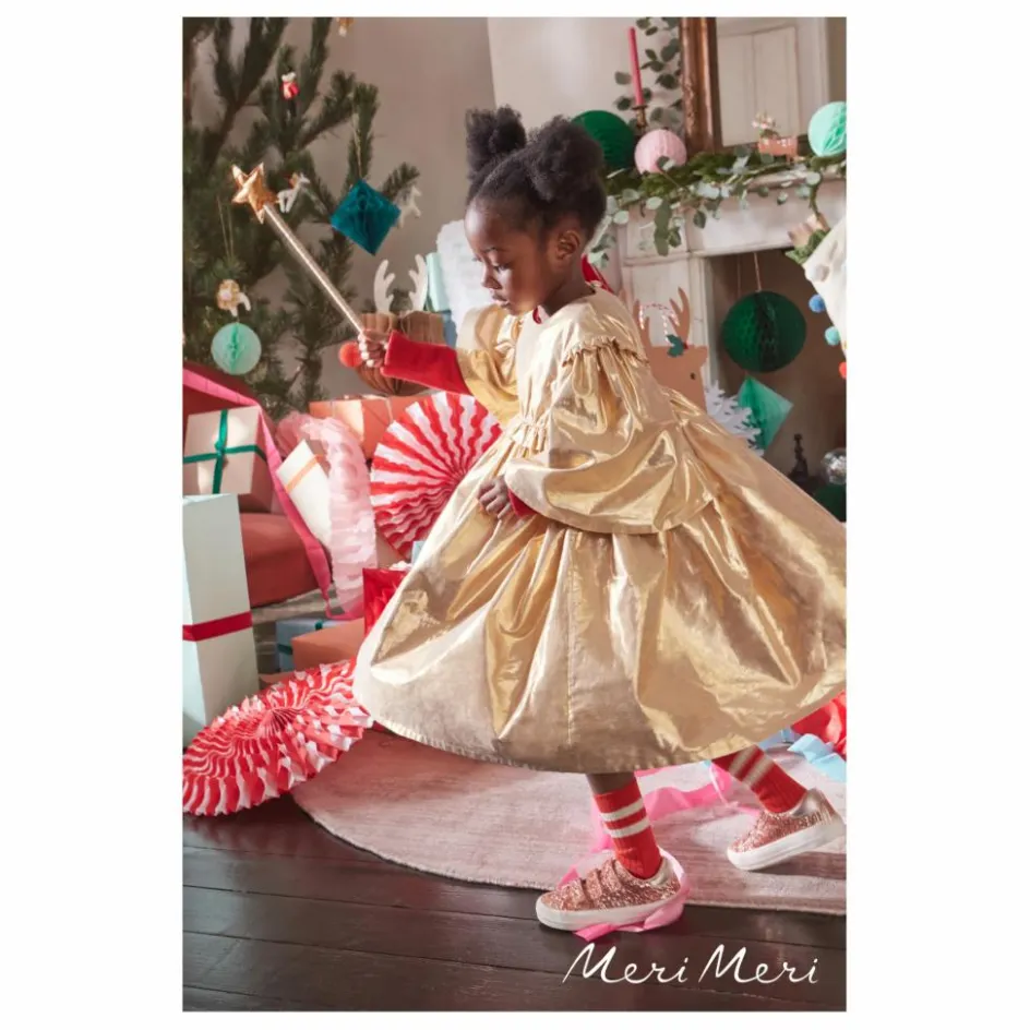 Sale Meri Meri Déguisement robe d'ange en lamé et baguette | Doré