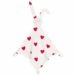 New Petit Bateau Doudou Lapin Cœurs | Rouge