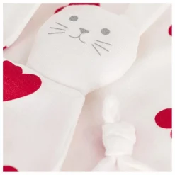 New Petit Bateau Doudou Lapin Cœurs | Rouge