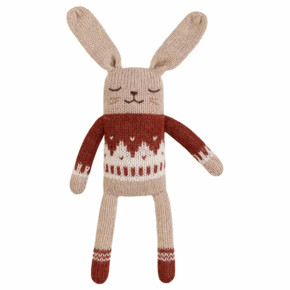 Main Sauvage Doudou lapin pull jacquard || Doudous, Peluches|Doudous Et Peluches