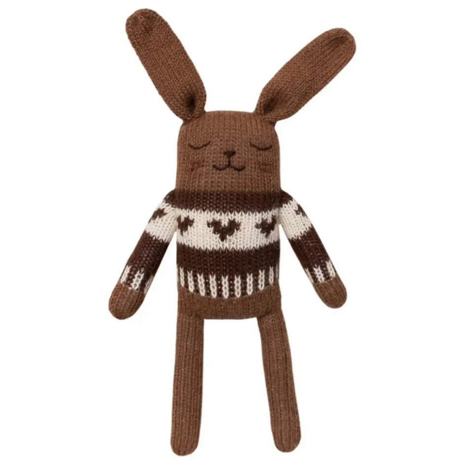 Main Sauvage Doudou Lapin pull jacquard | Mocha