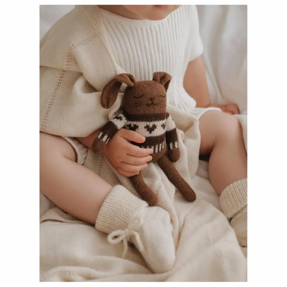 Main Sauvage Doudou Lapin pull jacquard | Mocha