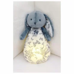 Clearance Tartine et Chocolat Doudou veilleuse Augustin le lapin Toile de Jouy | Bleu