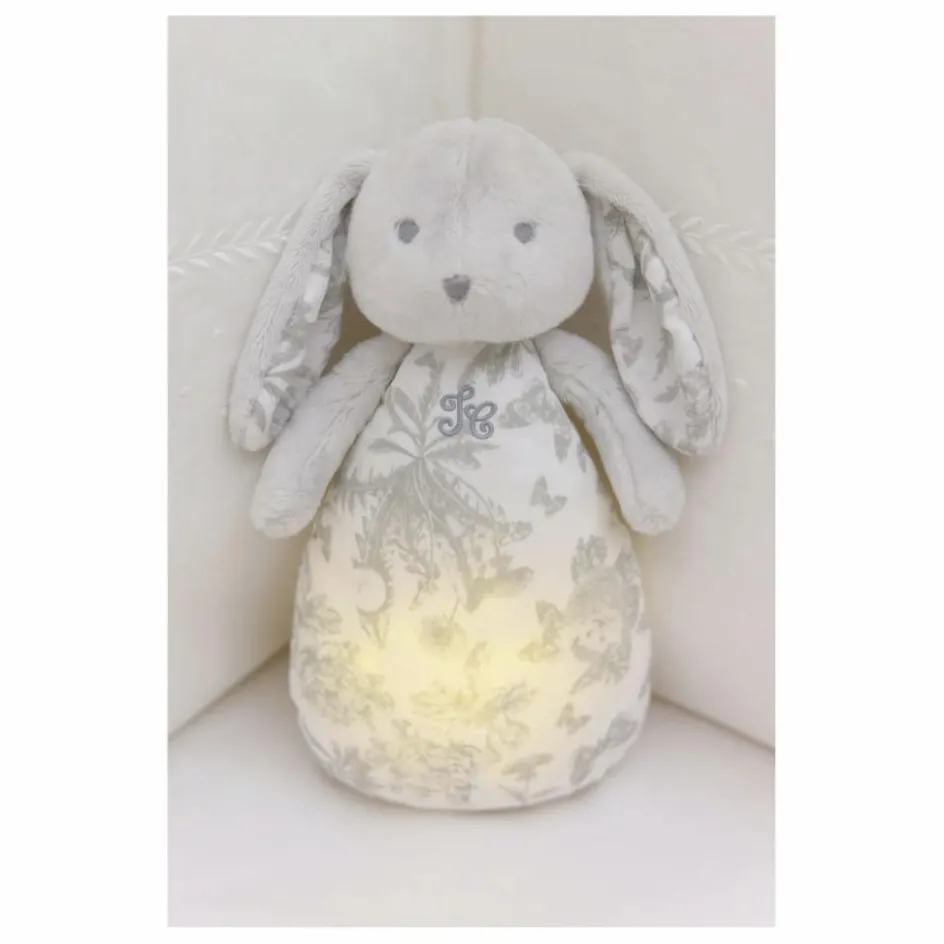 New Tartine et Chocolat Doudou veilleuse Augustin le lapin Toile de Jouy | Gris clair