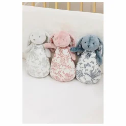 New Tartine et Chocolat Doudou veilleuse Augustin le lapin Toile de Jouy | Gris clair