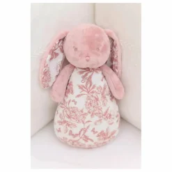 Outlet Tartine et Chocolat Doudou veilleuse Augustin le lapin Toile de Jouy | Rose pêche