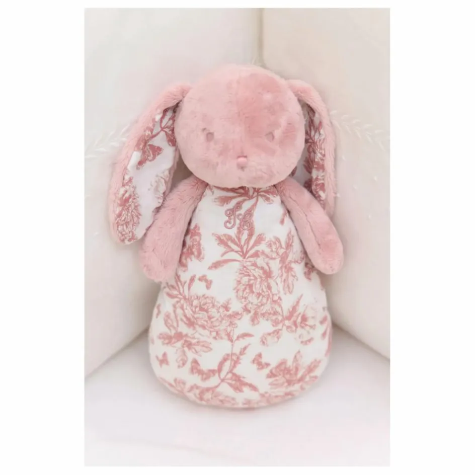 Outlet Tartine et Chocolat Doudou veilleuse Augustin le lapin Toile de Jouy | Rose pêche