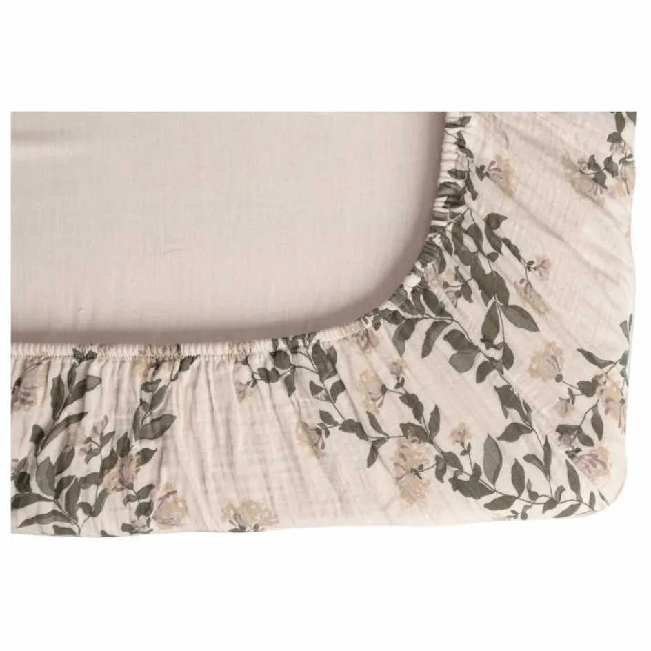 Online Drap-housse Honeysuckle en mousseline de coton | Enfant Linge De Lit Bébé|Linge De Lit Bébé