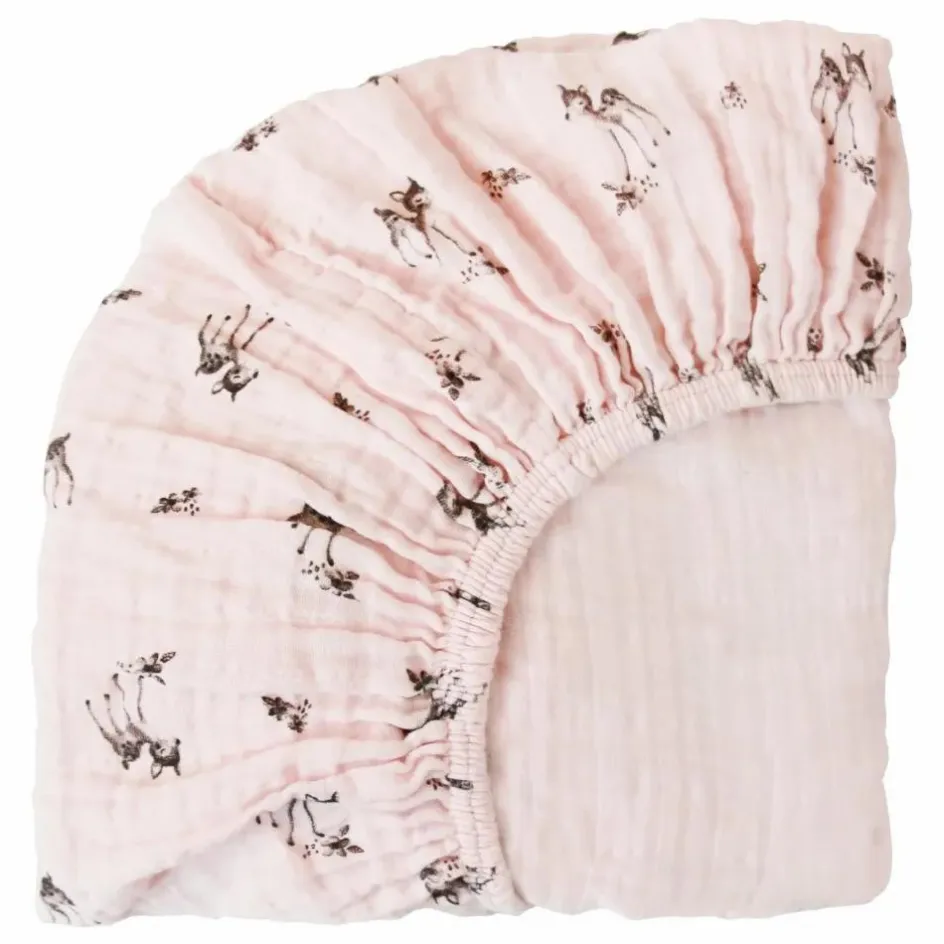 Rose in April Drap-housse Olivia Faon|Enfant Linge De Lit Bébé|Linge De Lit Bébé