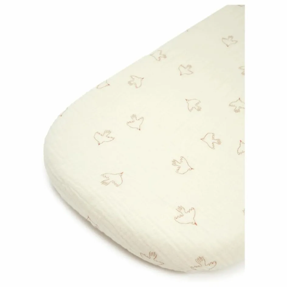 Nobodinoz Drap-housse pour berceau Wabi-Sabi Hoshi Birds || Linge De Lit Bébé|Linge De Lit Bébé
