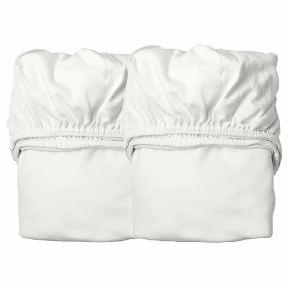 Clearance Leander Draps-housses en coton bio - Set de 2 | Blanc