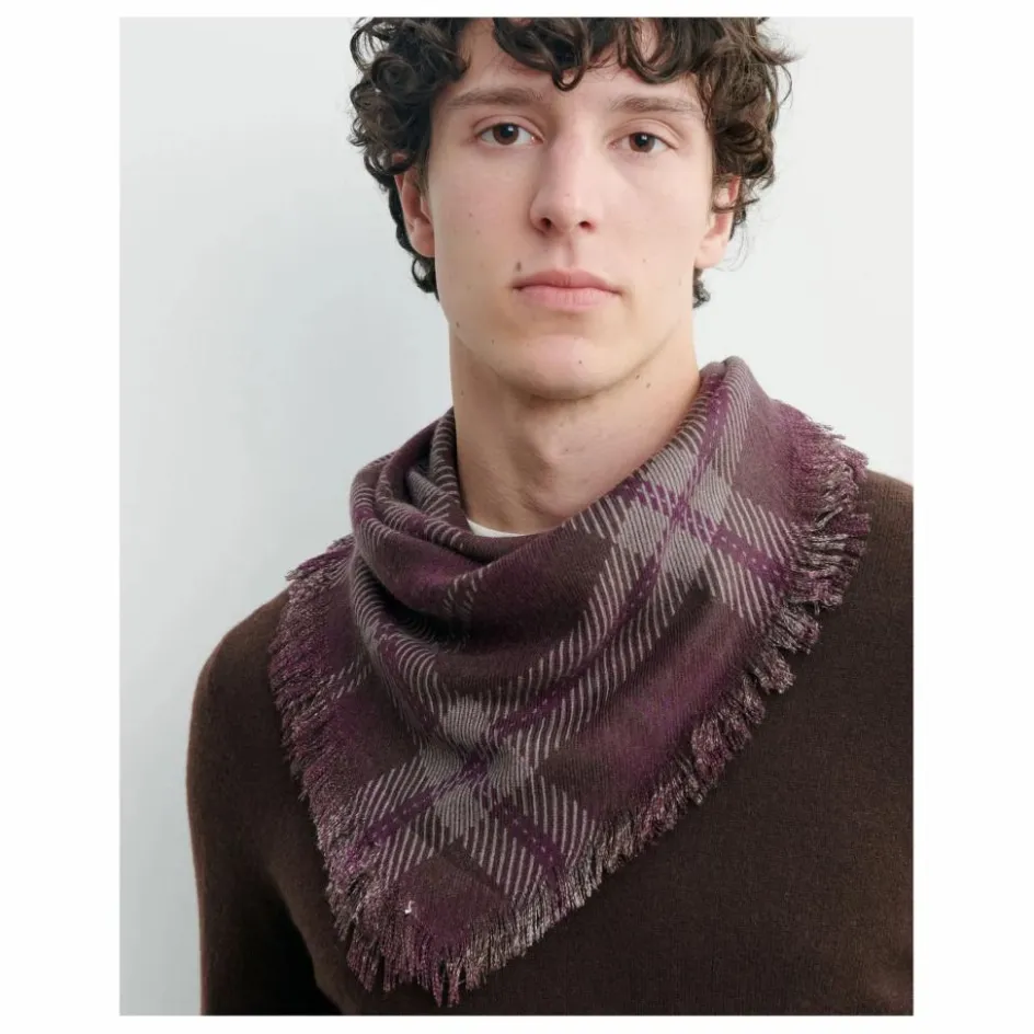 Bompard Echarpe Mini Carré Tartan Cachemire ||Femme Écharpes, Foulards