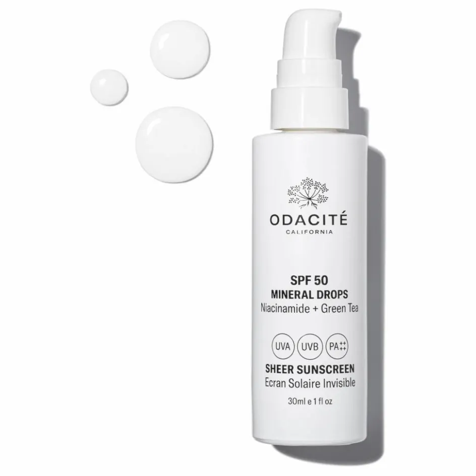 Femme Odacité Soins Du Visage|Taille Voyage*Ecran solaire invisible SPF50 Mineral Drops - 30 ml