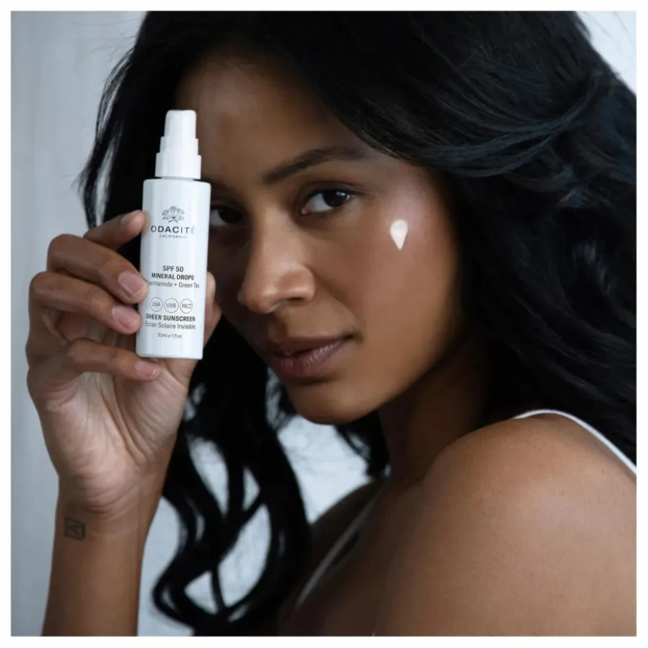 Femme Odacité Soins Du Visage|Taille Voyage*Ecran solaire invisible SPF50 Mineral Drops - 30 ml