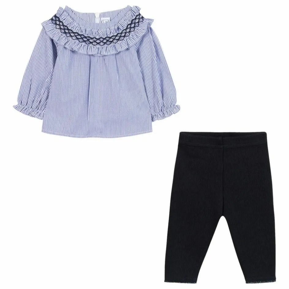 Outlet Tartine et Chocolat Ensemble Blouse et Legging | Bleu