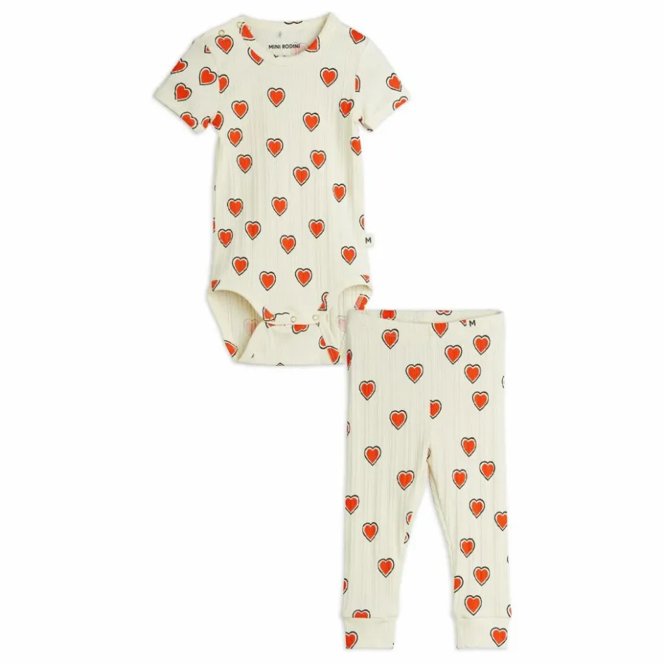 Mini Rodini Ensemble Body et Legging Cœurs Coton Bio || Combinaisons Et Bodies|Bodies, Combinaisons
