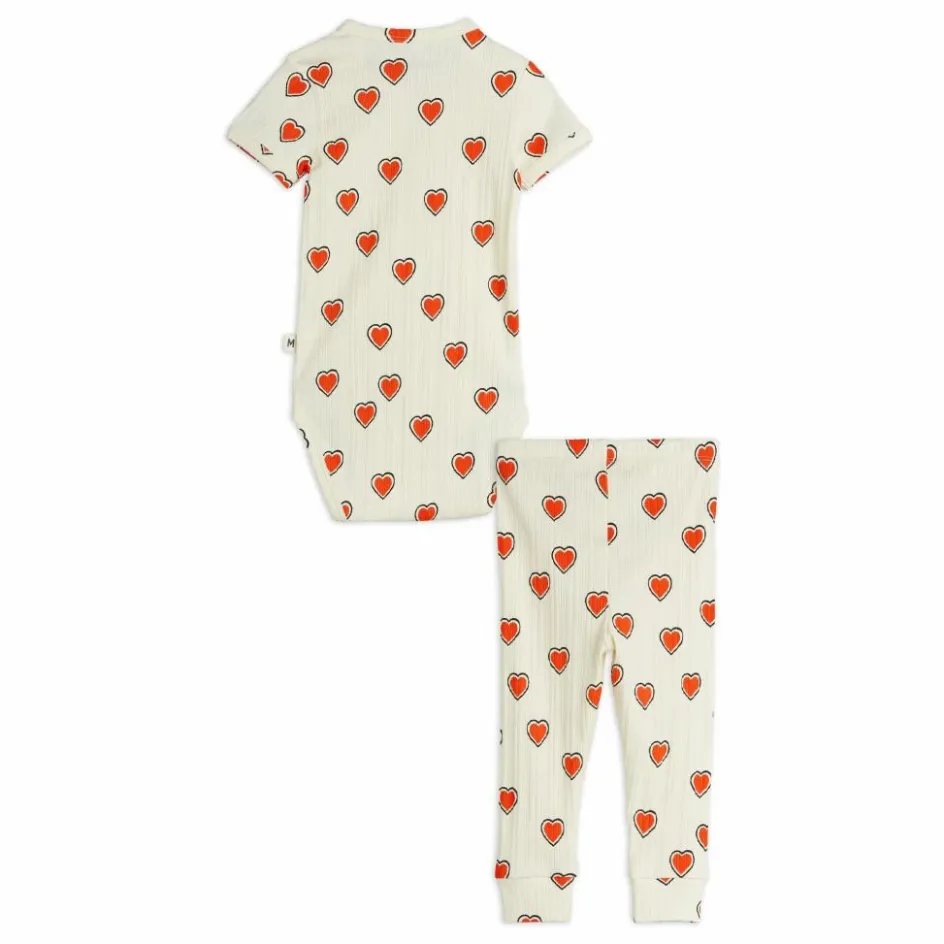 Mini Rodini Ensemble Body et Legging Cœurs Coton Bio || Combinaisons Et Bodies|Bodies, Combinaisons