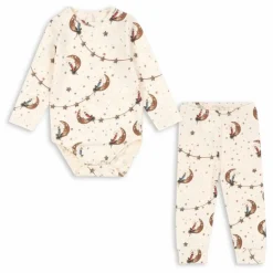 New Konges Sløjd Ensemble Body et Pantalon Lunes Coton Bio | Ecru