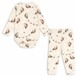 New Konges Sløjd Ensemble Body et Pantalon Lunes Coton Bio | Ecru