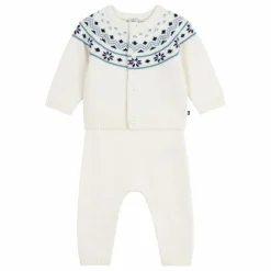 Clearance Petit Bateau Ensemble Cardigan et Pantalon Laine | Ecru