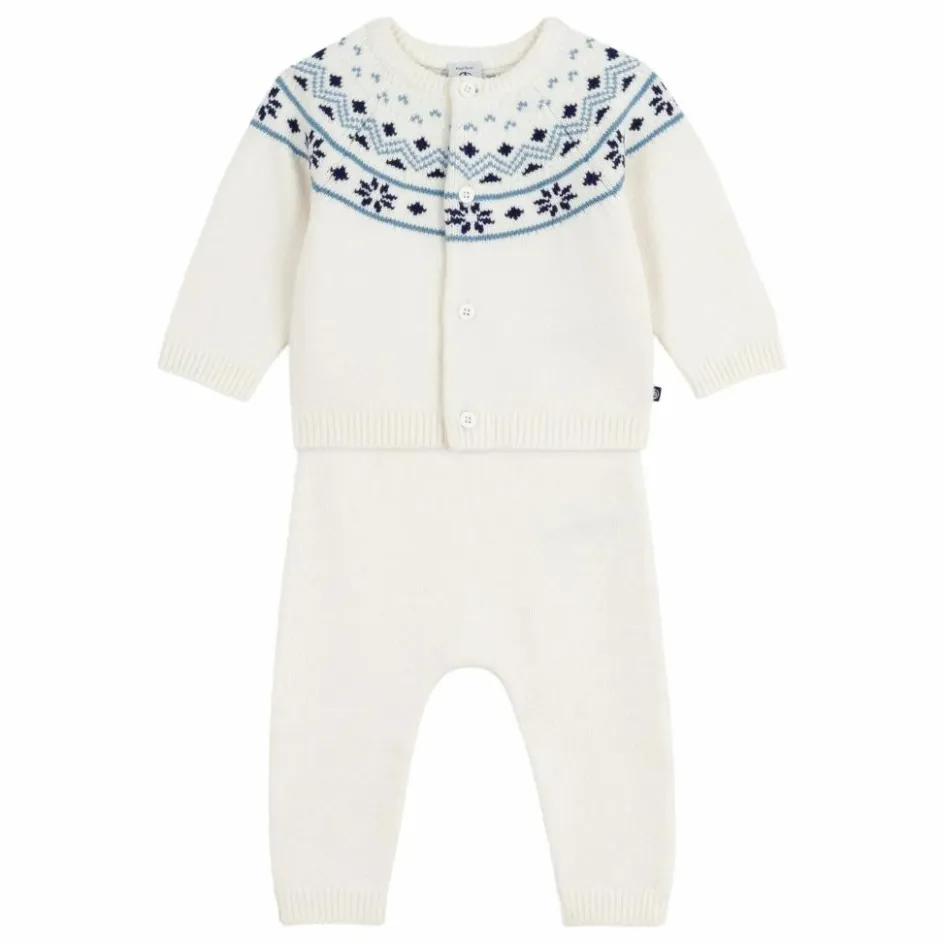 Clearance Petit Bateau Ensemble Cardigan et Pantalon Laine | Ecru