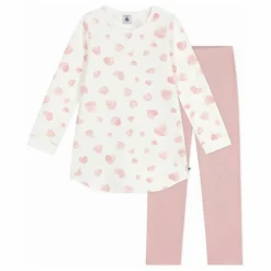 Petit Bateau Ensemble Chemise de Nuit et Legging Cœurs Coton Bio ||Enfant Nuit, Sous-Vêtements