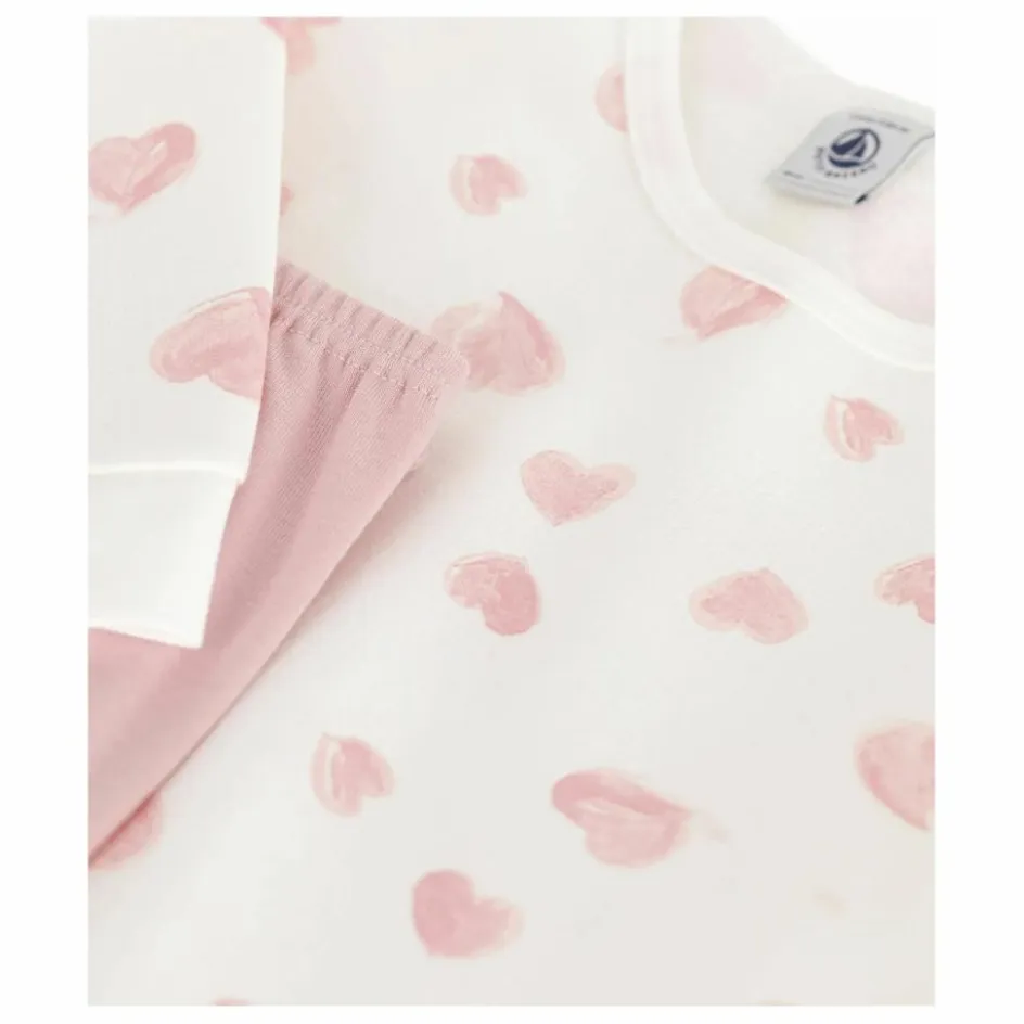 Petit Bateau Ensemble Chemise de Nuit et Legging Cœurs Coton Bio ||Enfant Nuit, Sous-Vêtements