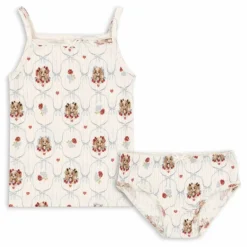 Outlet Konges Sløjd Ensemble Débardeur et Culotte Minnie Chiens Pointelle Coton Bio | Ecru