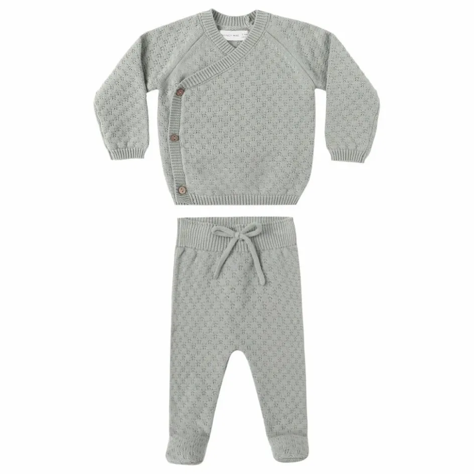 Quincy Mae Ensemble Gilet Pantalon et Béguin Maille Coton Bio || Bodies, Combinaisons|Combinaisons Et Bodies