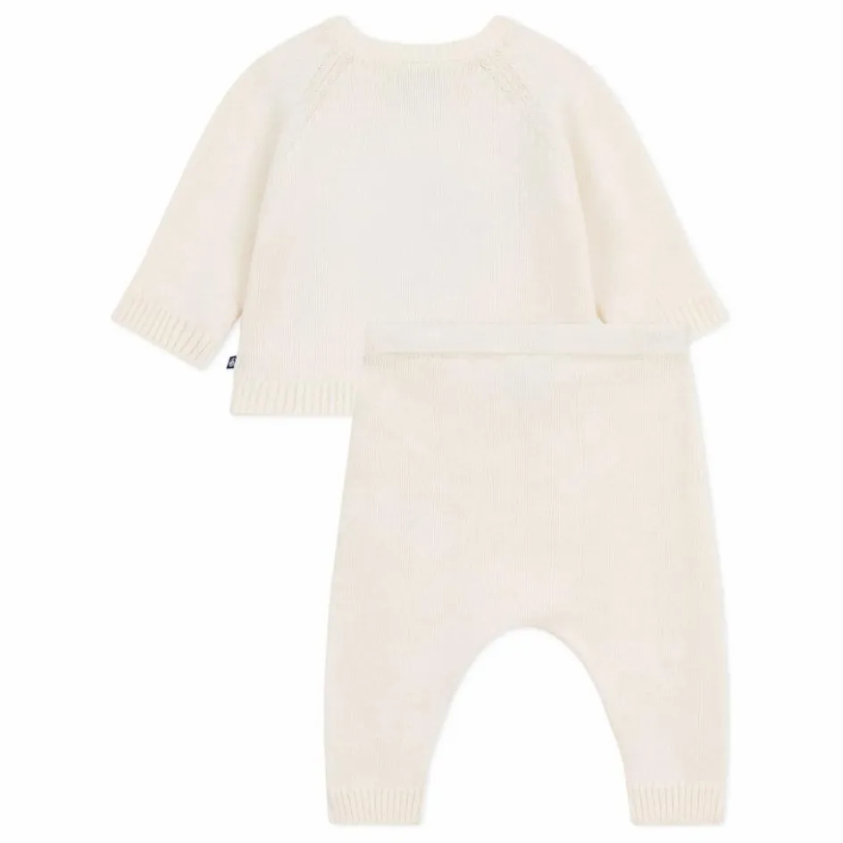 Hot Petit Bateau Ensemble Pull et Legging Pingouin Laine | Ecru