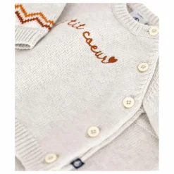 Best Petit Bateau Ensemble Pull et Pantalon P'tit Cœur Laine | Beige chiné