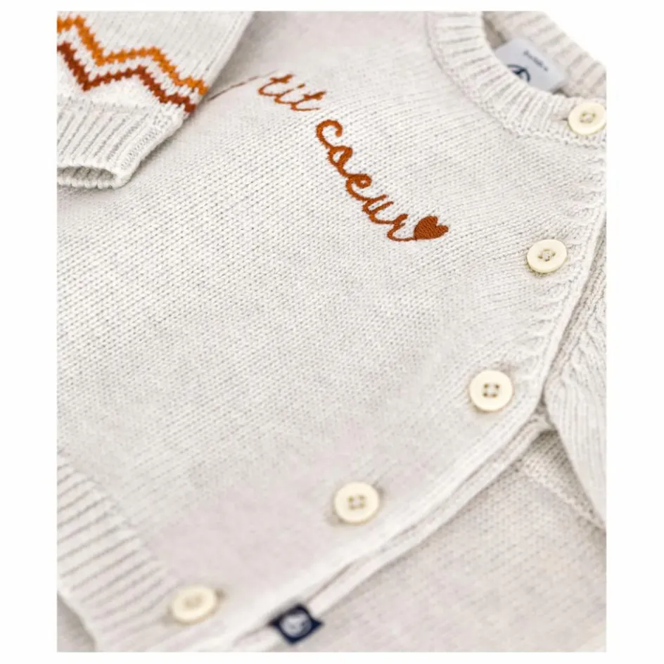 Best Petit Bateau Ensemble Pull et Pantalon P'tit Cœur Laine | Beige chiné