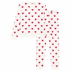 Hot Petit Bateau Ensemble Pyjama Cœur - Collection Femme | Blanc