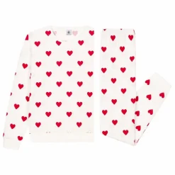 Hot Petit Bateau Ensemble Pyjama Cœur - Collection Femme | Blanc