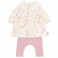Online Petit Bateau Ensemble Robe et Legging Fleurs Coton Bio | Rose