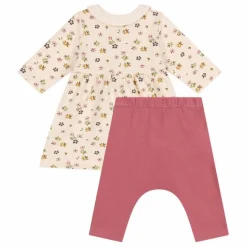 Discount Petit Bateau Ensemble Robe et Leggings Fleurs | Beige