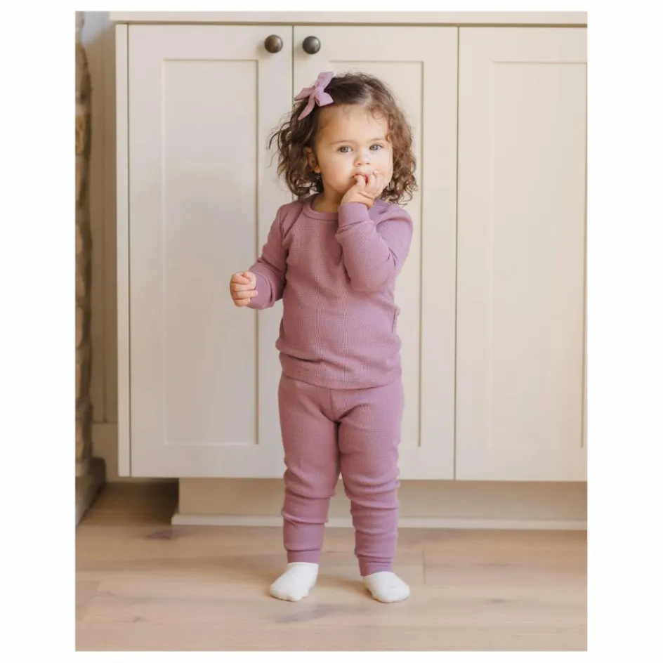 Outlet Quincy Mae Ensemble T-shirt et Jogger Waffle Coton Bio | Magenta