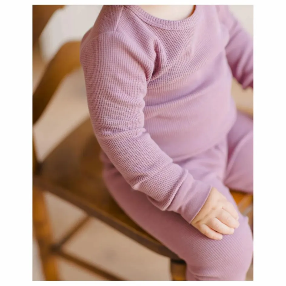 Outlet Quincy Mae Ensemble T-shirt et Jogger Waffle Coton Bio | Magenta