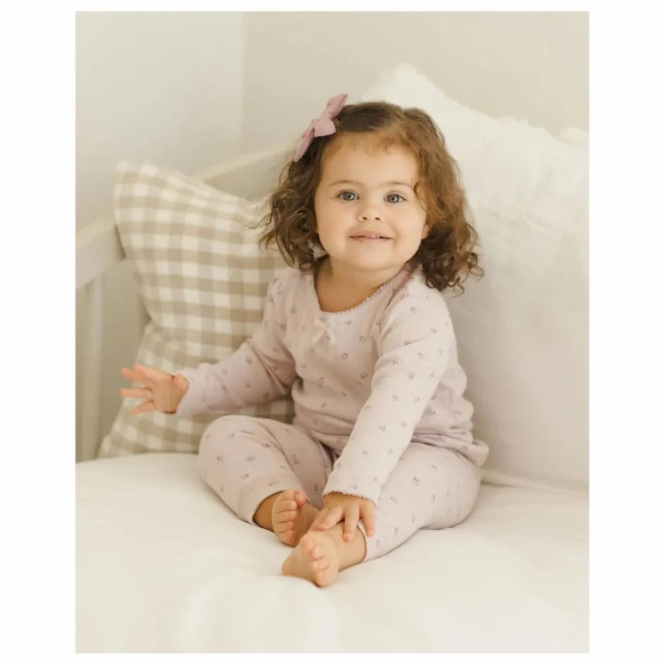 Enfant Quincy Mae Robes, Combinaisons|Bodies, Combinaisons*Ensemble T-shirt et Legging Pointelle Coton Bio | Lilas