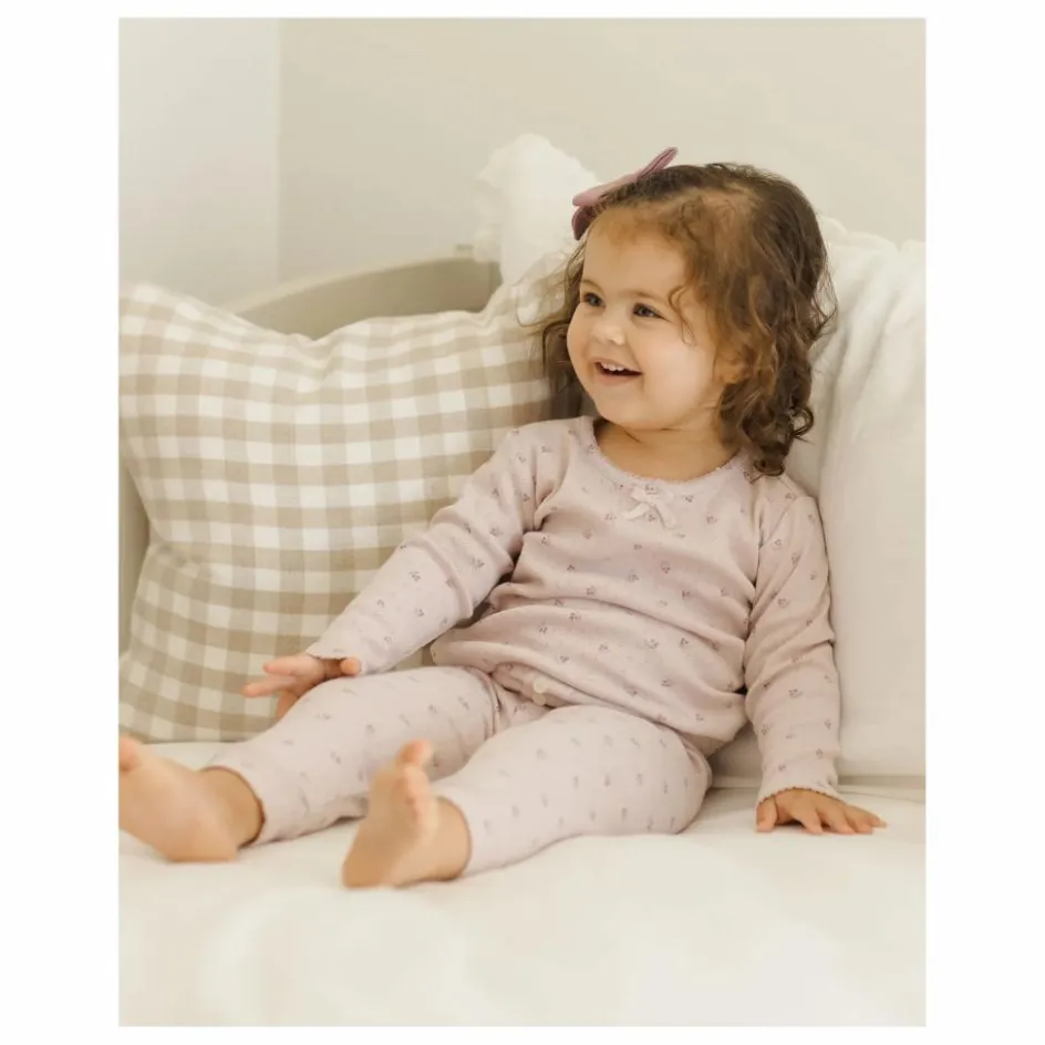Enfant Quincy Mae Robes, Combinaisons|Bodies, Combinaisons*Ensemble T-shirt et Legging Pointelle Coton Bio | Lilas