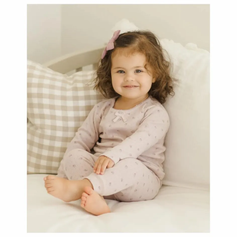Enfant Quincy Mae Robes, Combinaisons|Bodies, Combinaisons*Ensemble T-shirt et Legging Pointelle Coton Bio | Lilas