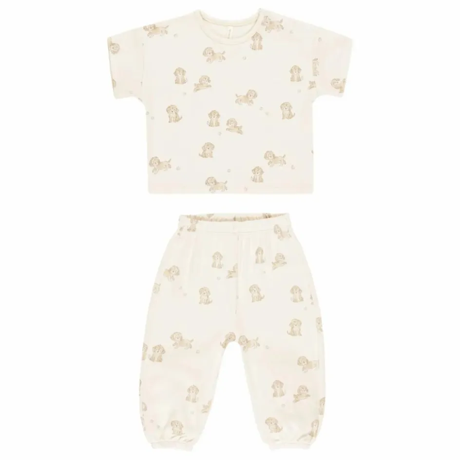 Outlet Quincy Mae Ensemble T-shirt et Pantalon | Ecru