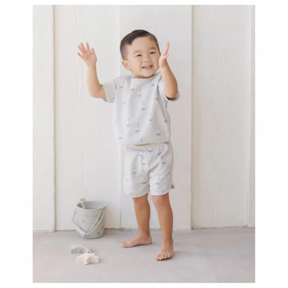 Hot Quincy Mae Ensemble T-shirt et Short Voiliers | Bleu gris