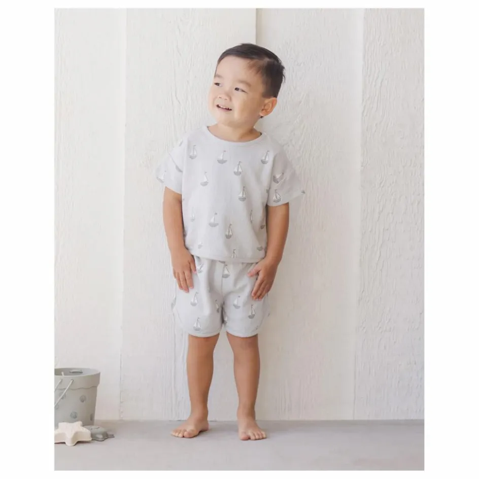 Hot Quincy Mae Ensemble T-shirt et Short Voiliers | Bleu gris