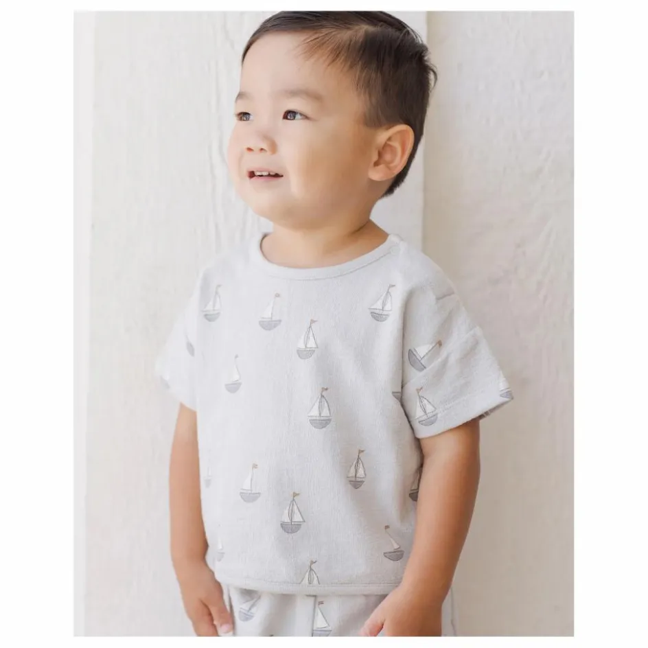 Hot Quincy Mae Ensemble T-shirt et Short Voiliers | Bleu gris