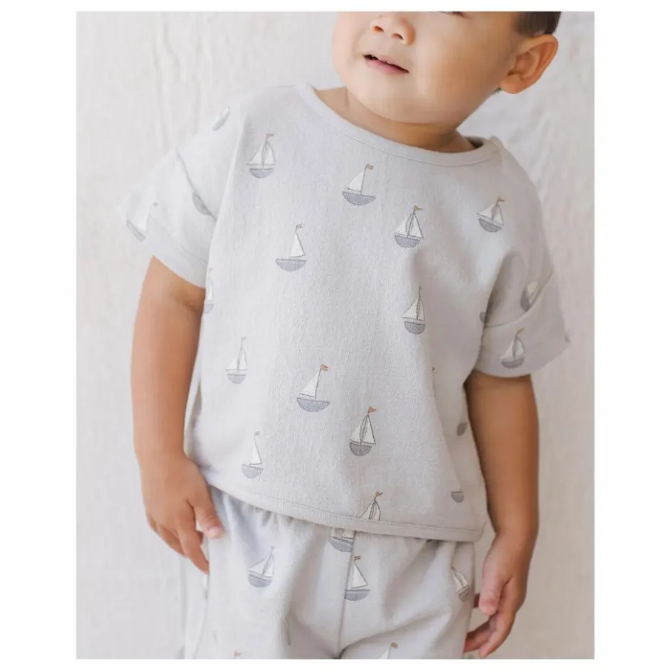 Hot Quincy Mae Ensemble T-shirt et Short Voiliers | Bleu gris